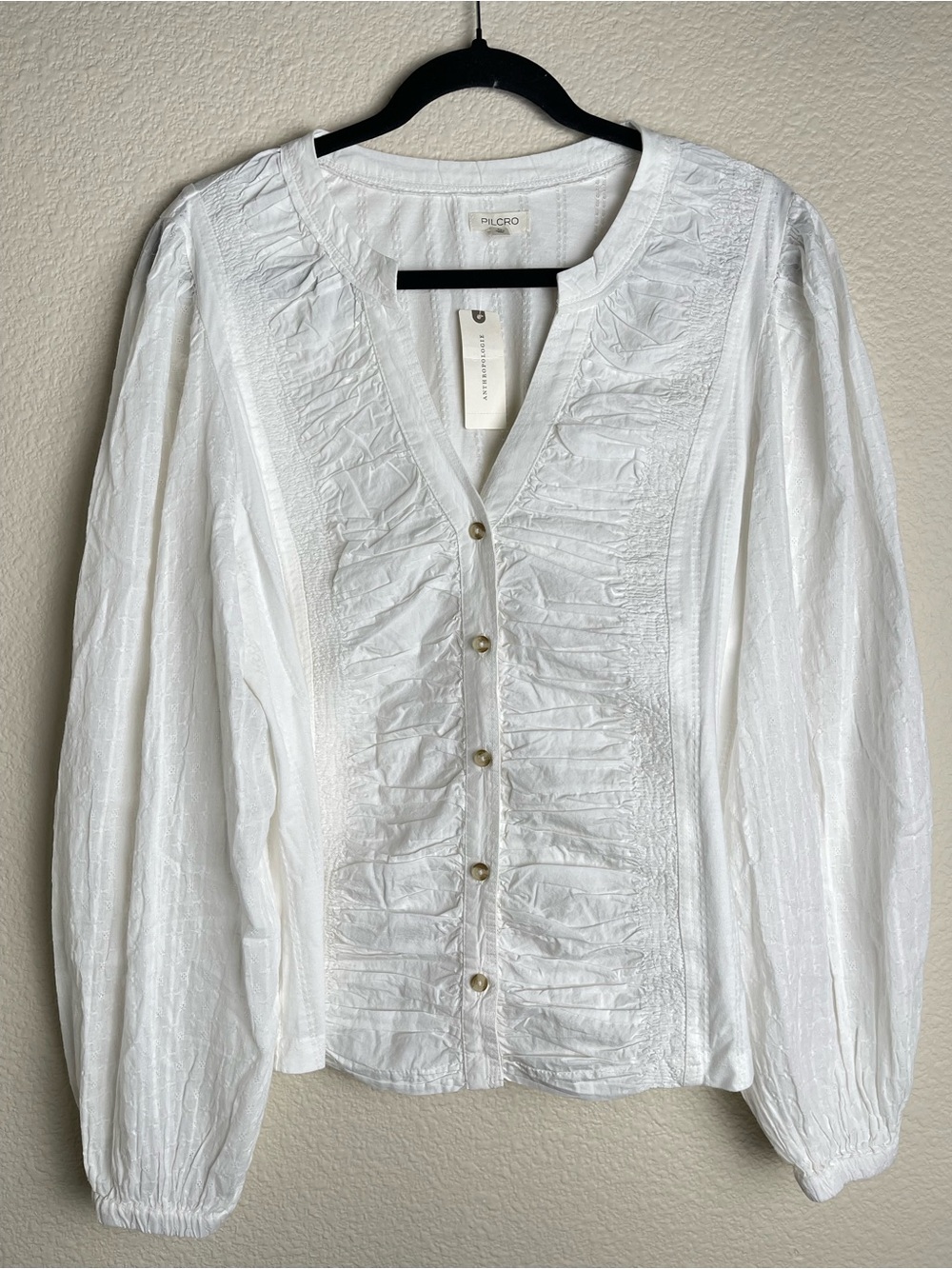 NWT Anthropologie Pilcro Long Sleeve Reworked Button Down Top Size XL White - Picture 5 of 13